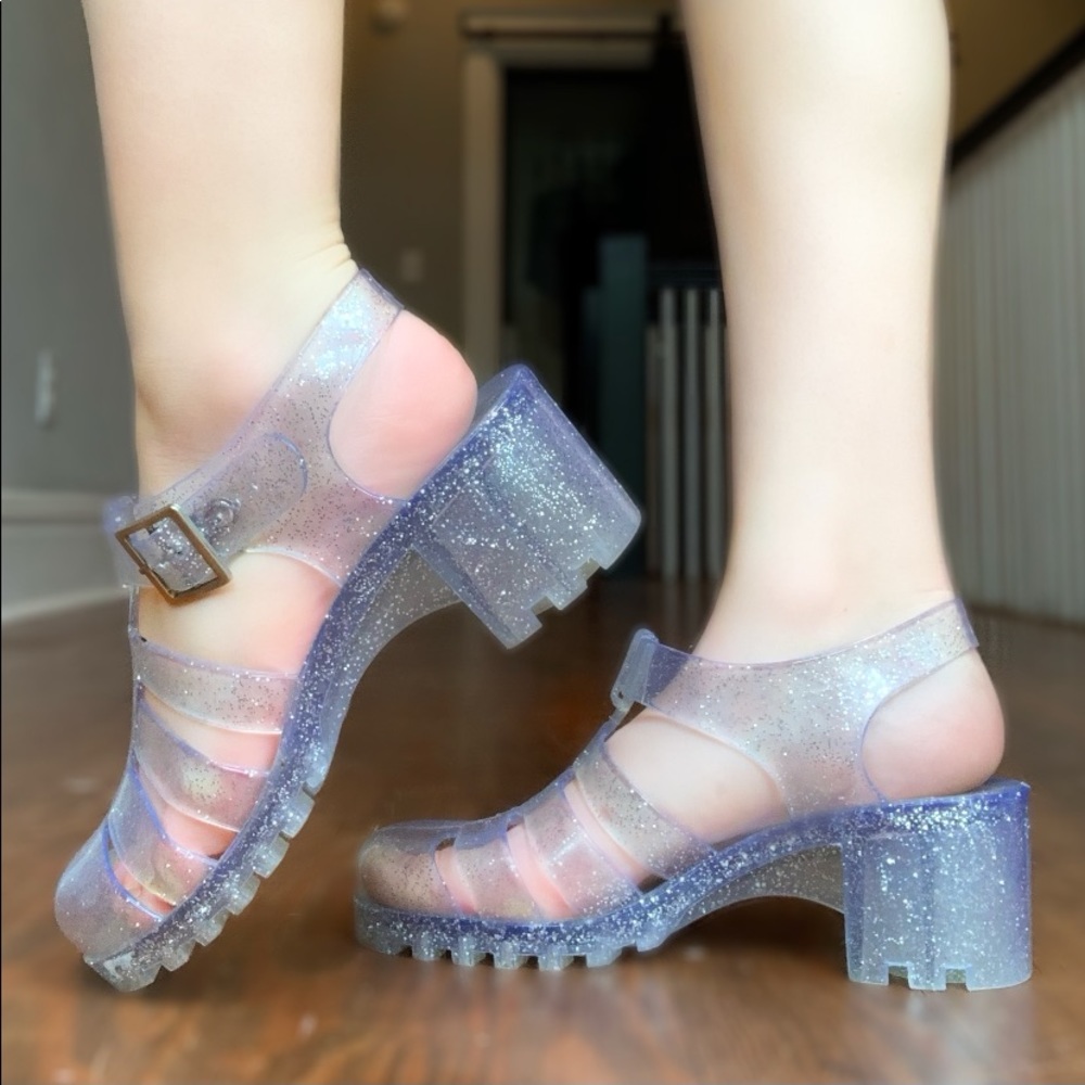 CLEAR GLITTER SANDLES ✨